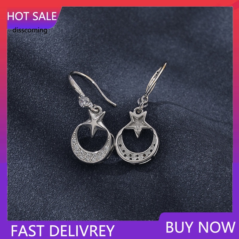 Áo Thun Tay Ngắn In Chữ SL| Khuyên Tai Móc Bằng Bạc Sterling Đơn Giản Thời Trang Mùa Hè Hàn Quốc