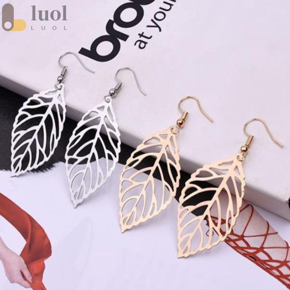 LUOL Bộ 12 Đôi Bông Tai Hợp Kim Hình Chiếc Lá Phong Cách Bohemia Cho Nữ