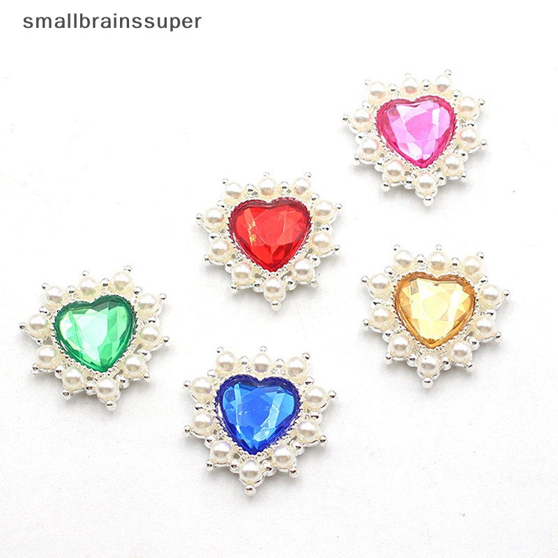 Nút Ngọc Trai Hình Trái Tim Bằng Hợp Kim Dùng Trang Trí Quần Áo DIY SBS
