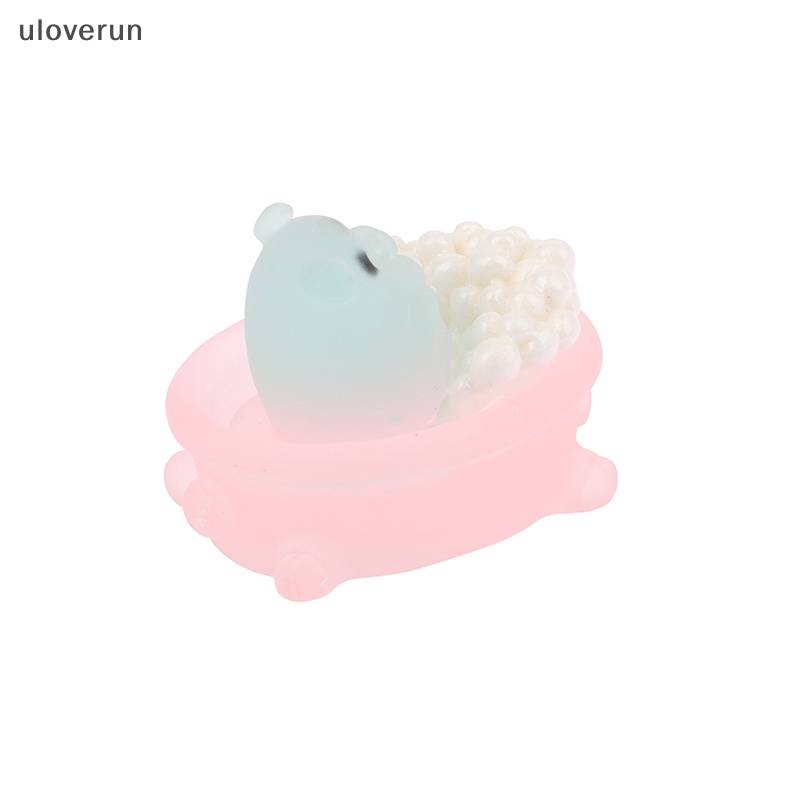 Set 2 Phụ Kiện Trang Trí Điện Thoại Hình Chú Heo Trong Bồn Tắm Bằng Nhựa Phát Quang DIY