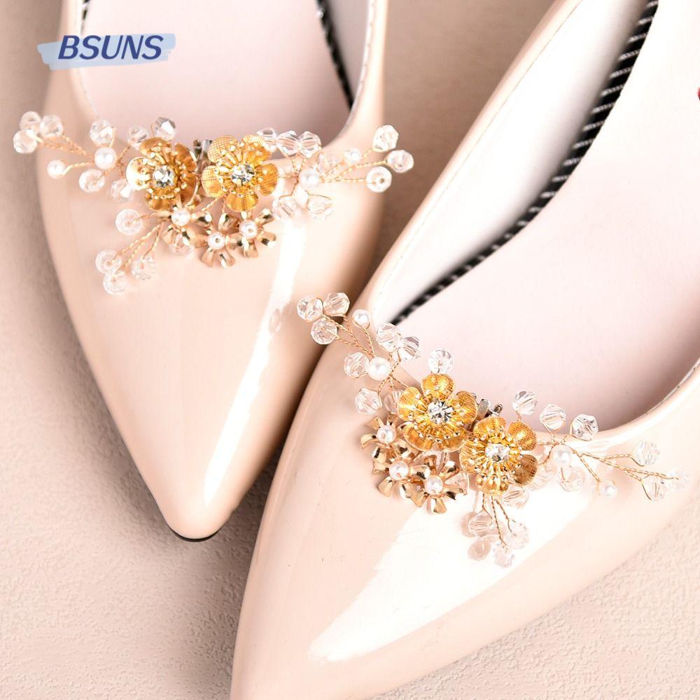 BSUNS 1 Cặp Trâm Cài Áo Hình Bông Hoa Màu Vàng Thời Trang Dành Cho Nữ