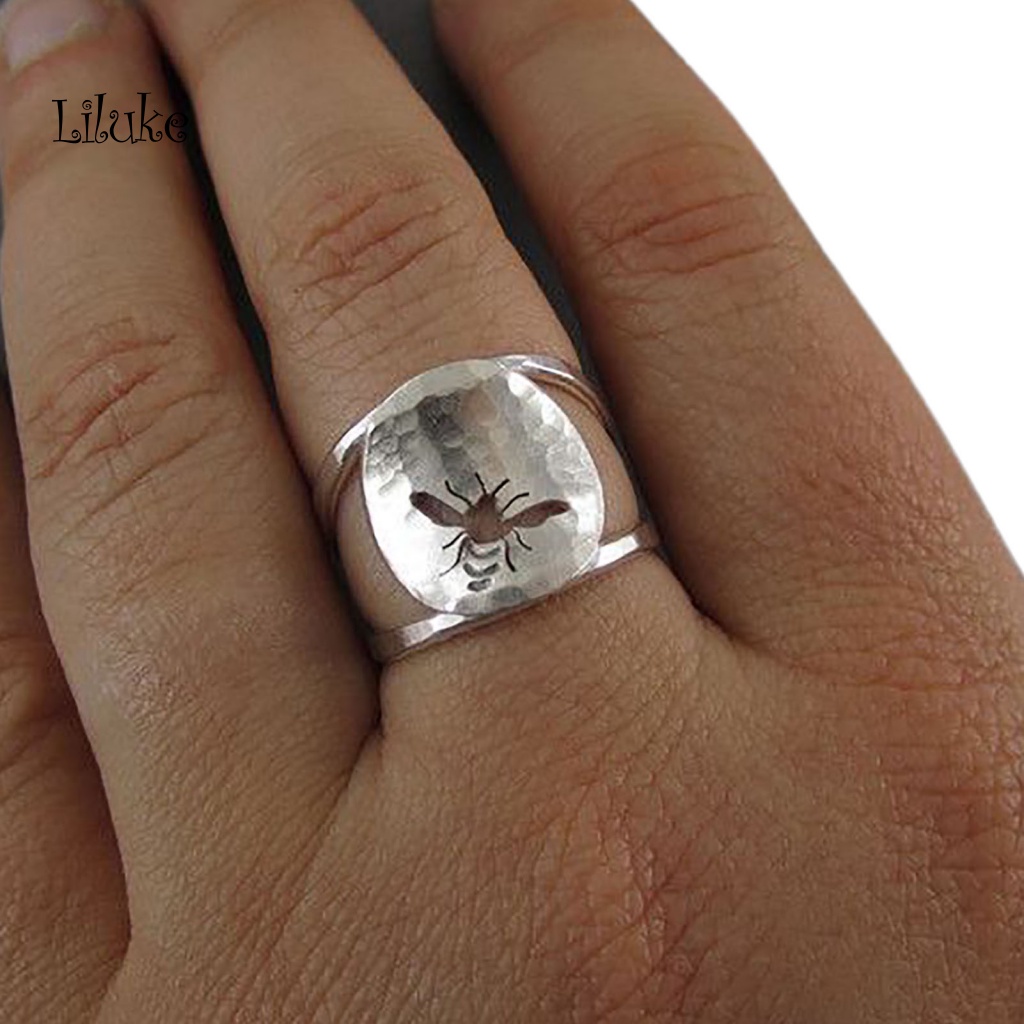 Nhẫn Hợp Kim Chạm Khắc Họa Tiết Cách Điệu Cổ Điển Cho Nữ