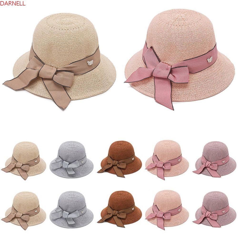 DARNELL Nón Cối Phối Nơ Che Nắng Thời Trang Đi Biển Mùa Hè