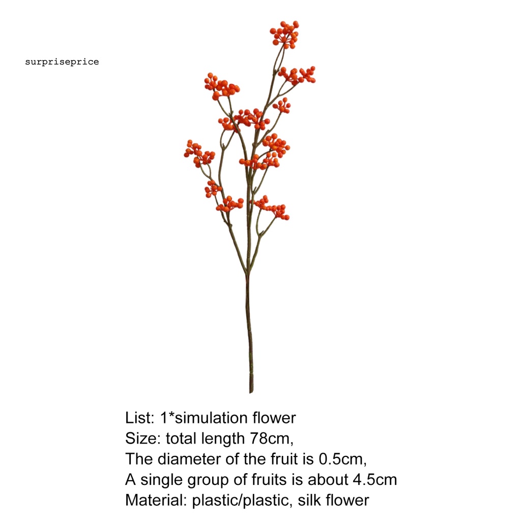 1 Nhánh Quả Mọng Nhân Tạo Bằng Nhựa Không Phai Dùng Trang Trí Tiệc DIY