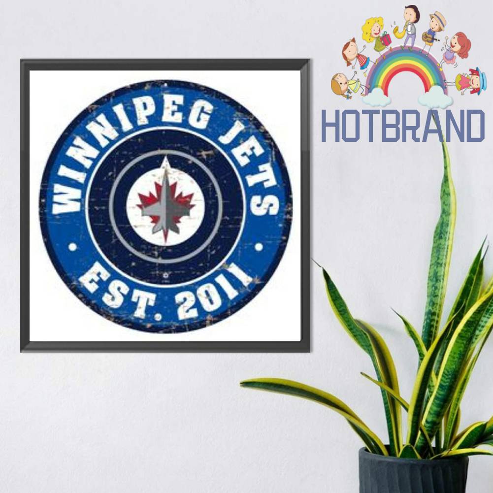 Tranh Đính Đá Kim Cương Toàn Bộ 5D DIY Hình Vẽ Winnipeg Jets