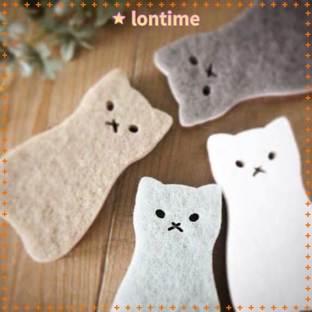 LONTIME Set 4 Miếng Bọt Biển Rửa Chén 3 Lớp Hình Mèo Siêu Bền Tiện Dụng Cho Nhà Bếp