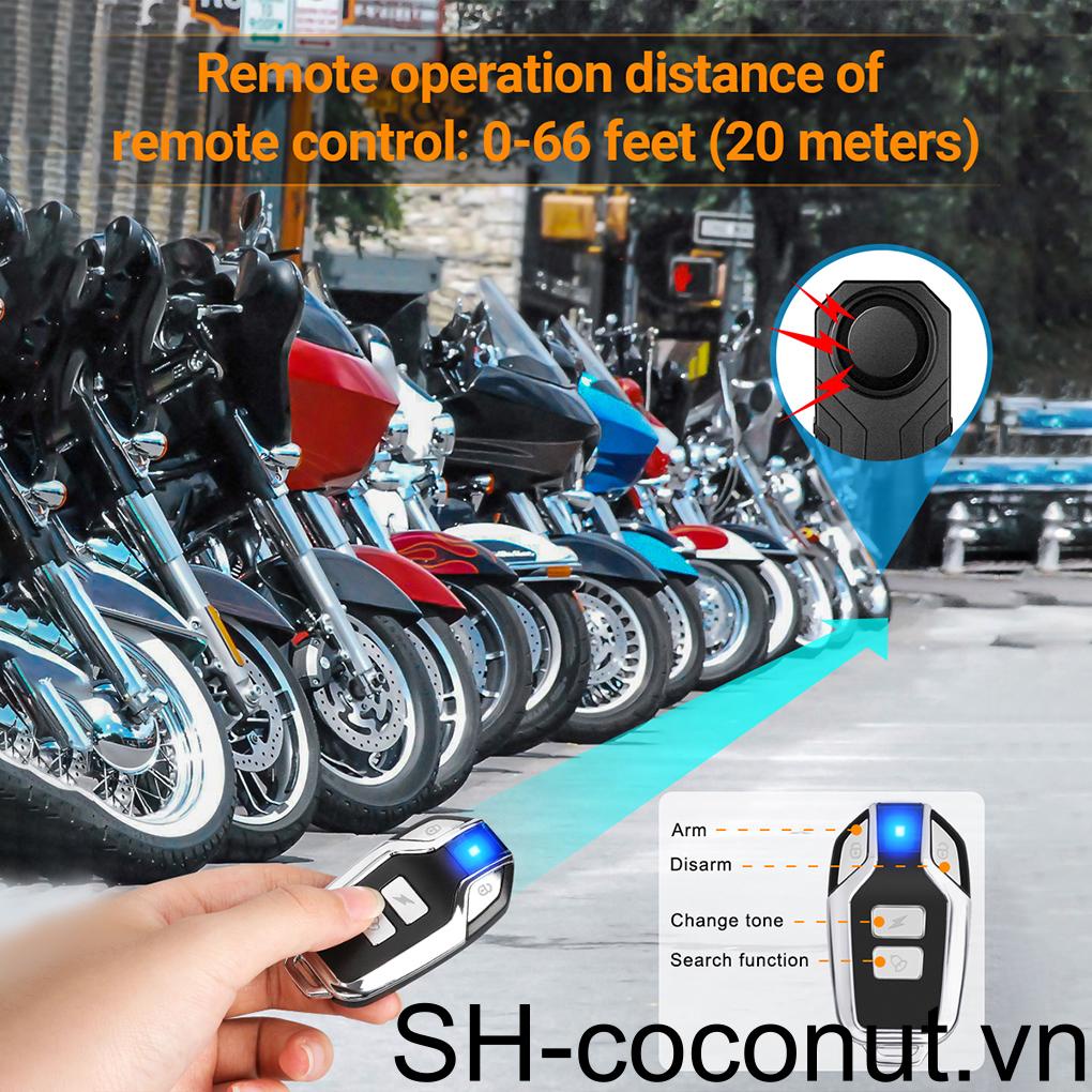 Chuông Báo Động Chống Trộm Màu Đen Dễ Dàng Cài Đặt Bảo Vệ Cho Xe Máy Xe Hơi