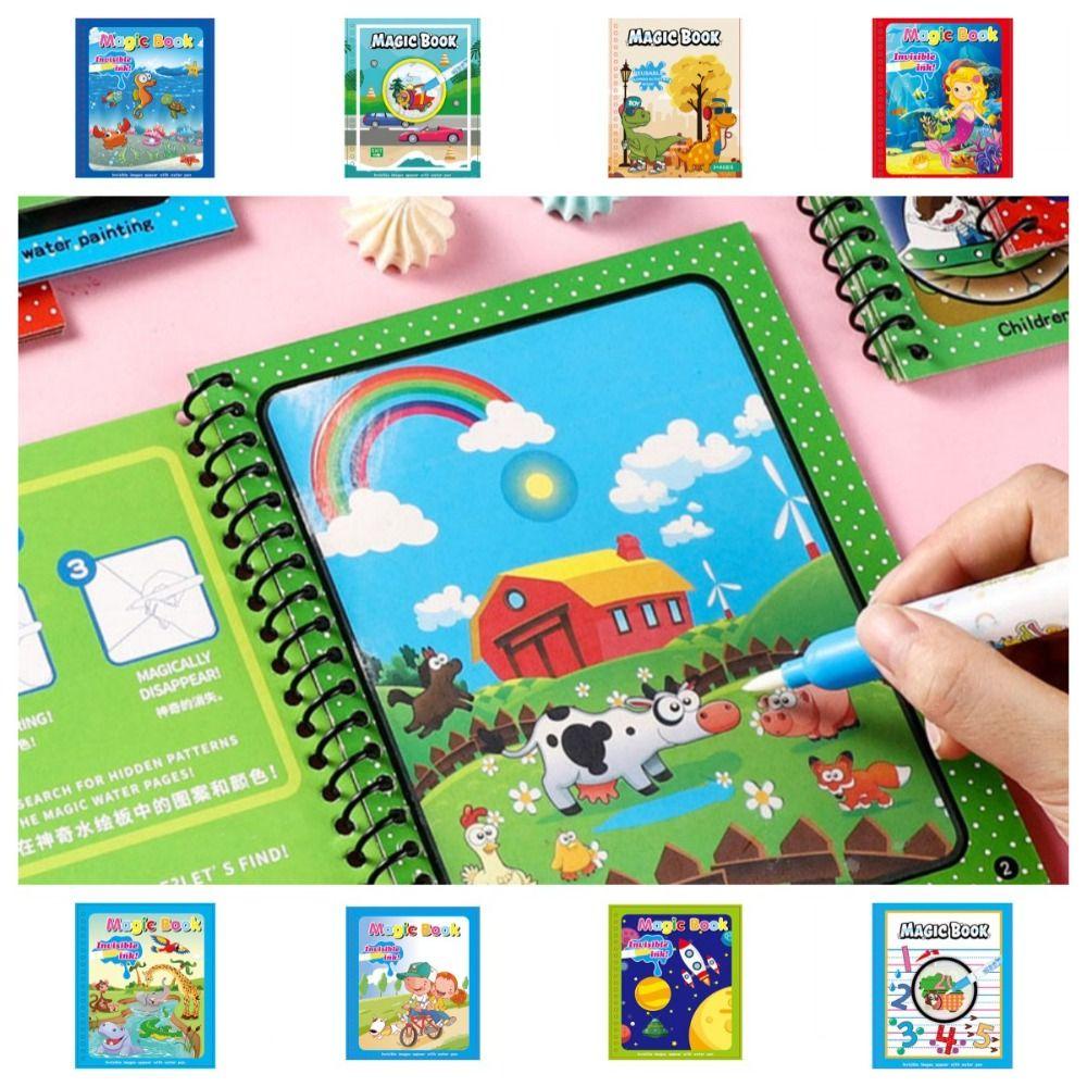 AVALENTINE Sách Giấy Vẽ Màu Nước Biển Graffiti Sáng Tạo Có Thể Tái Sử Dụng Làm Quà Tặng Sinh Nhật