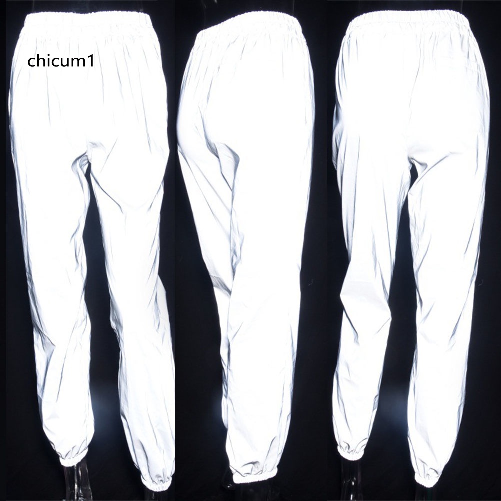 Quần Baggy Dài Lưng Cao Phản Quang Thời Trang Cho Nữ