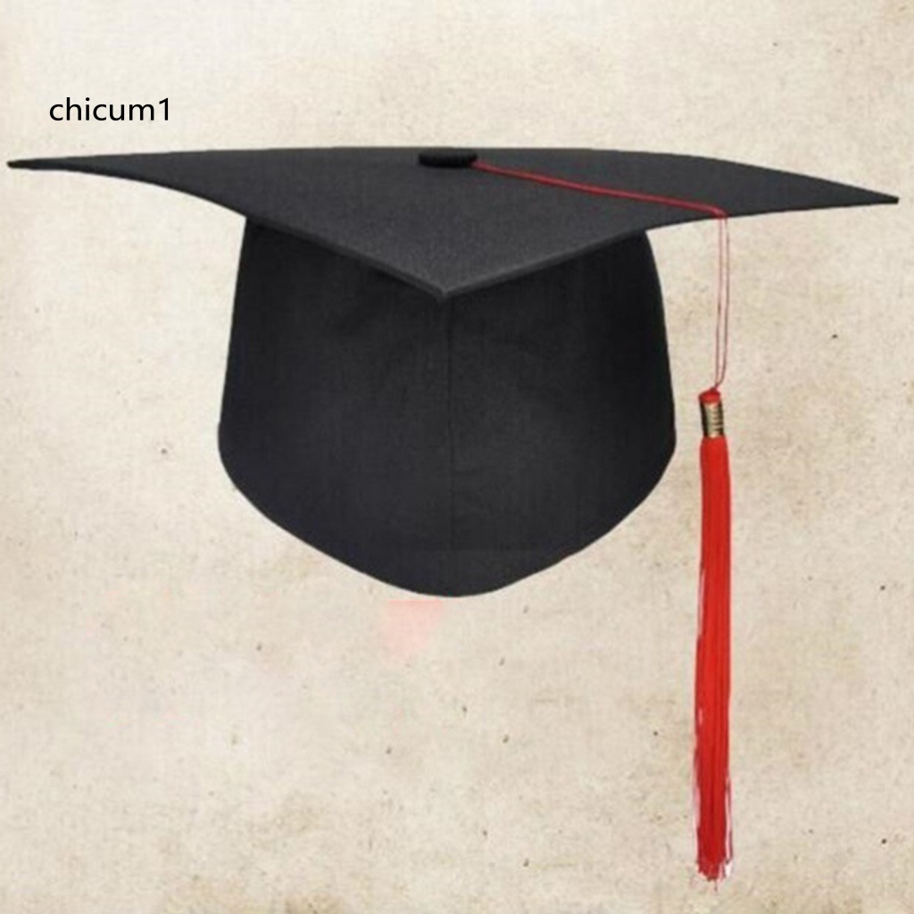 Mũ Mortarboard CC Thiết Kế Cổ Điển Phối Tua Rua Thoáng Khí Thoải Mái Trang Trí Lễ Tốt Nghiệp