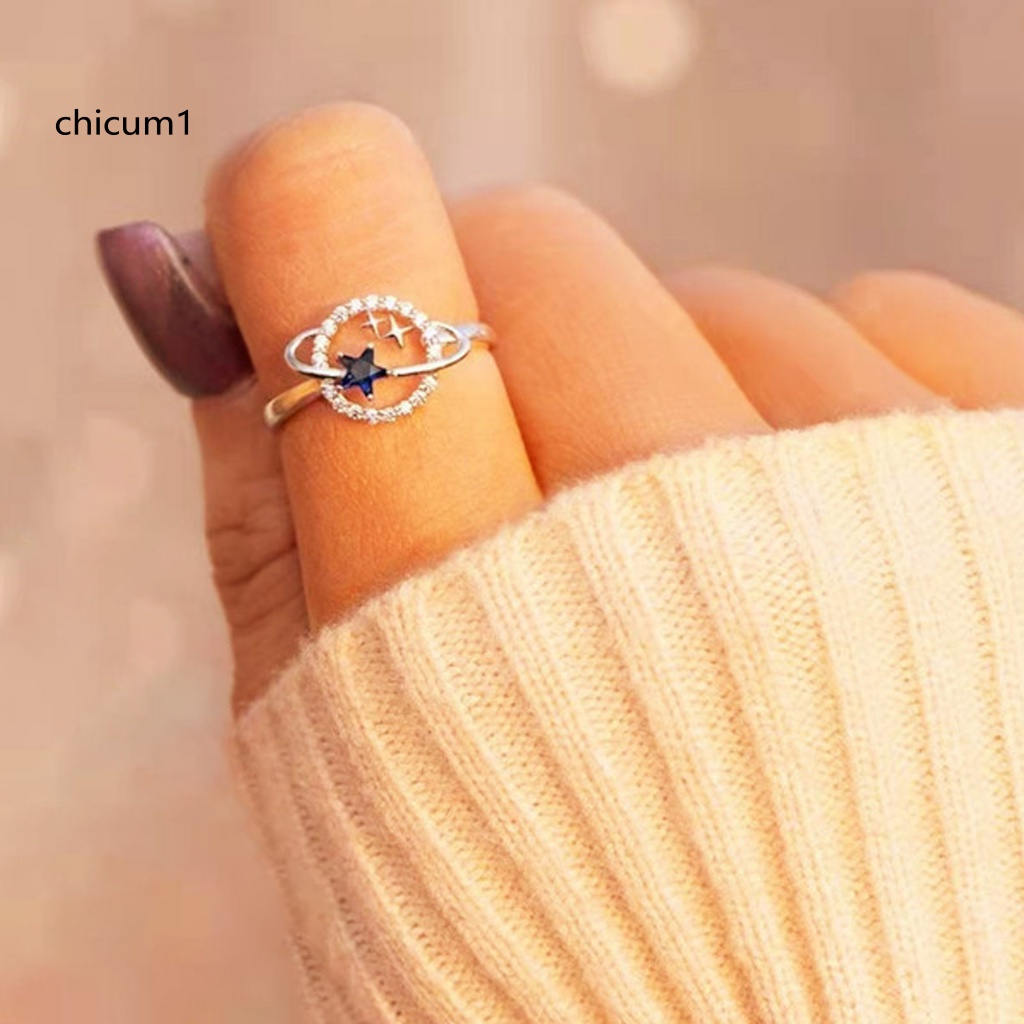 Nhẫn Cưới Mạ Điện Hình Hành Tinh Ngôi Sao Thời Trang Cho Nữ