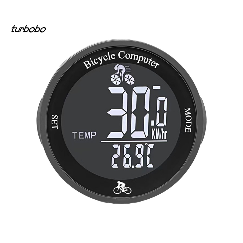 Đồng Hồ Đo Tốc Độ Không Dây Hình Tròn Hiển Thị Chữ Tiếng Anh Có Đèn LED Nền Cho Xe Đạp