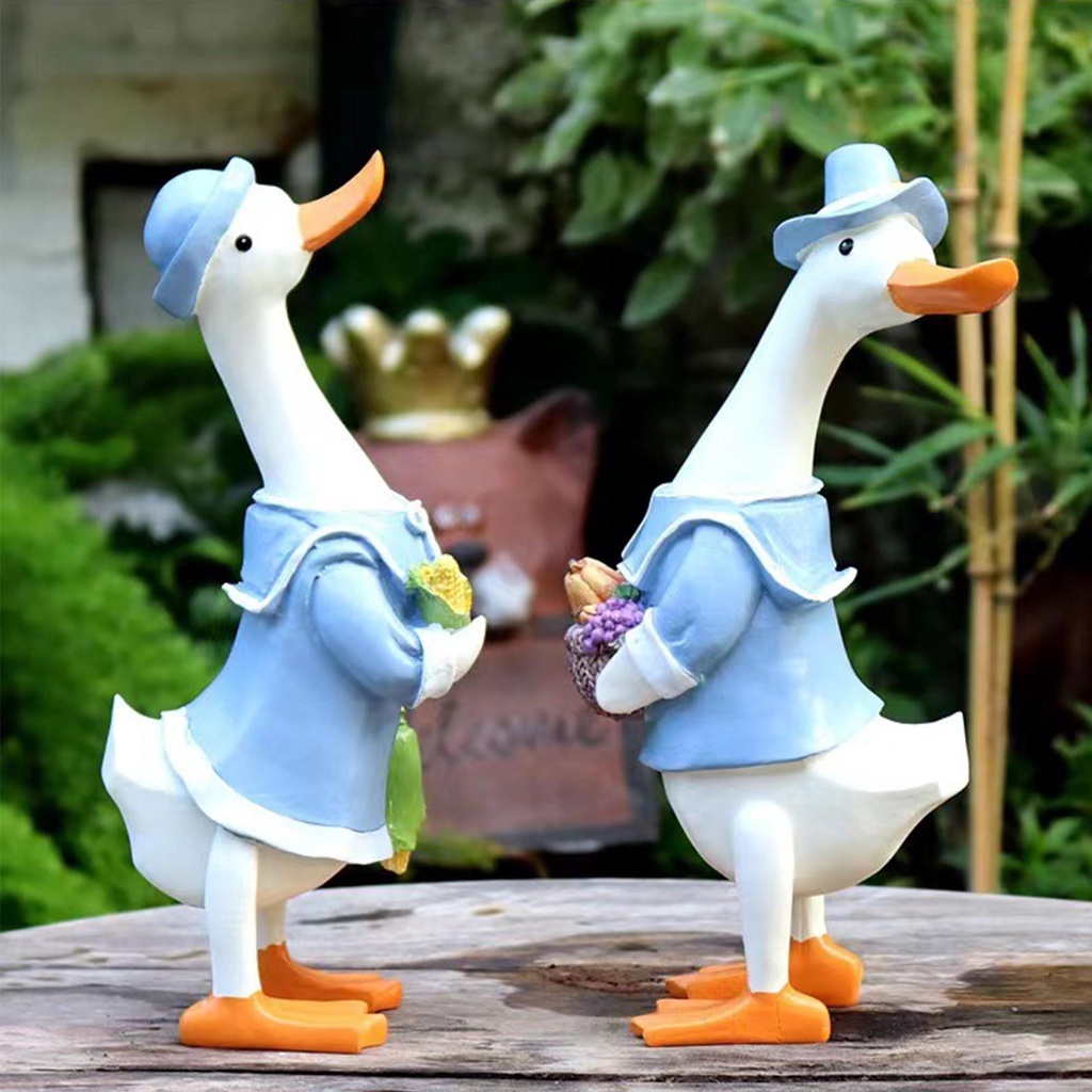 Tượng chú vịt LOVIVER cỡ lớn trang trí để bàn/văn phòng/sân vườn nghệ thuật