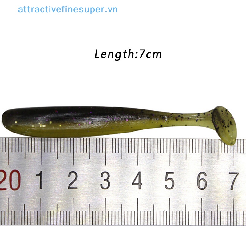 Set 10 Mồi Giả Nhử Cá Mềm 7cm / 2g Bằng Nhựa