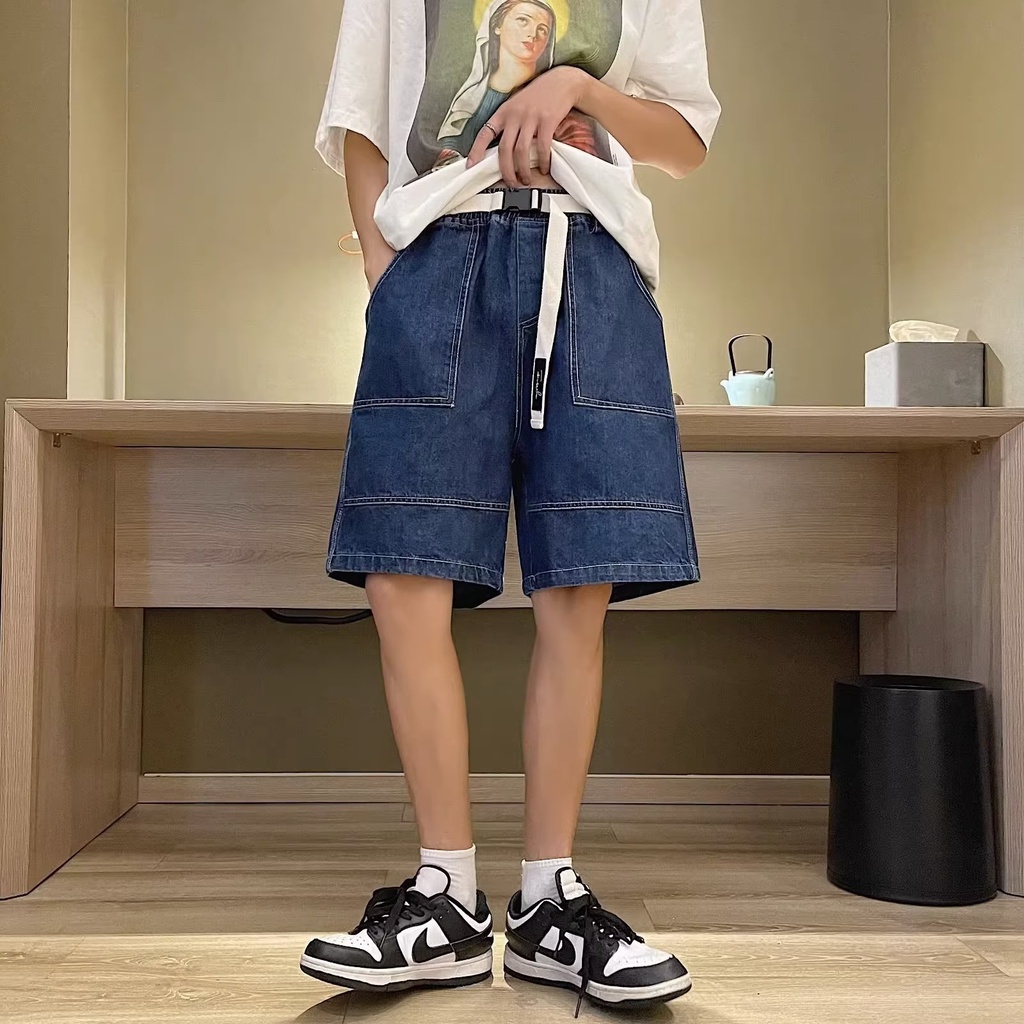 Quần Short Denim Phong Cách Đường Phố Nhật Bản Thời Trang Mùa Hè Mới 2023