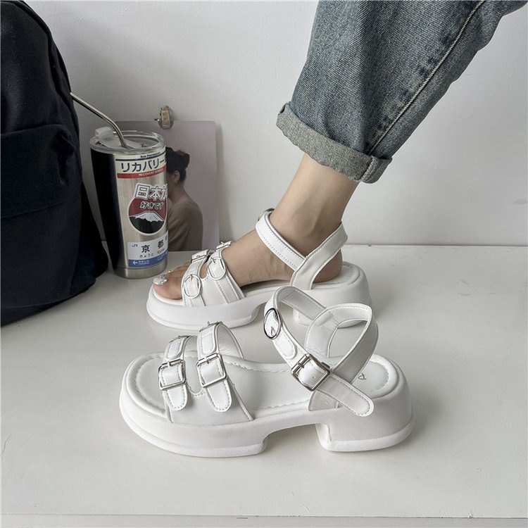 Giày Sandal Đế Mềm Dày Quai Ngang Thời Trang Dành Cho Nữ