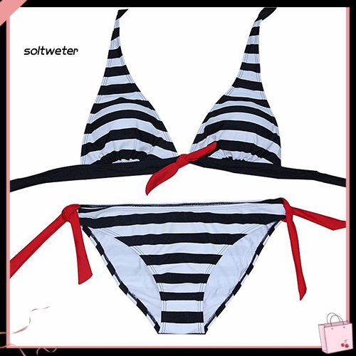 Bộ Đồ Bơi Bikini Hai Mảnh Họa Tiết Sọc Caro Thời Trang Mùa Hè Cho Nữ