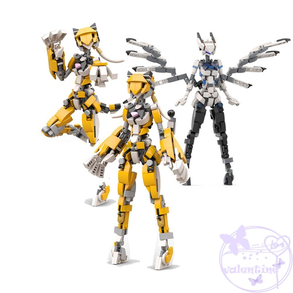 AVALENTINE Đồ chơi trẻ em Lắp Ráp Mô Hình Rô Bốt Cô Gái Bunny Mecha Phát Triển Trí Tuệ DIY Có Khớp Cử Động Được Cho Bé Gái