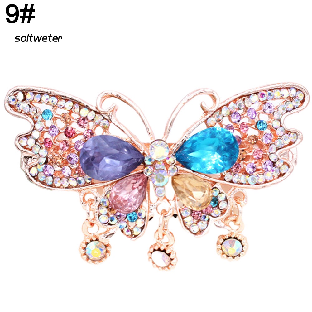 Kẹp Tóc Hình Bướm Và Chim Công Đính Đá Sang Trọng