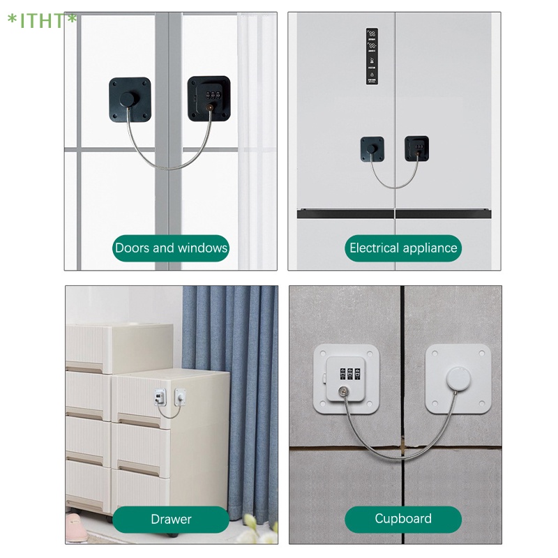 Khóa Tủ Lạnh Cao Cấp Giữ Thức Ăn Và Trẻ Em An Toàn Không Cần Chìa Khóa Cho Tủ Lạnh Mới