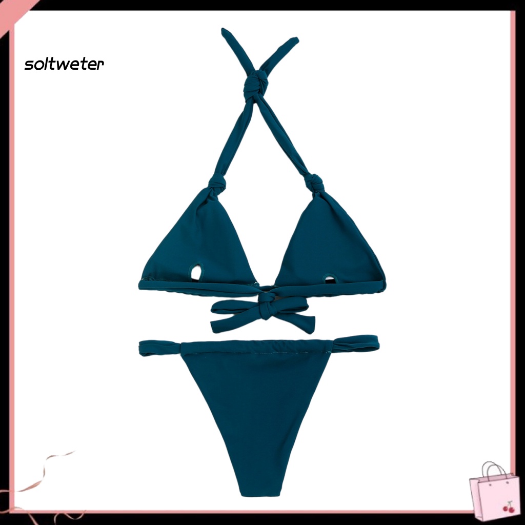 Bộ Bikini 2 Mảnh Hở Lưng Có Mút Đệm Màu Sắc Thời Trang Mùa Hè Cho Nữ