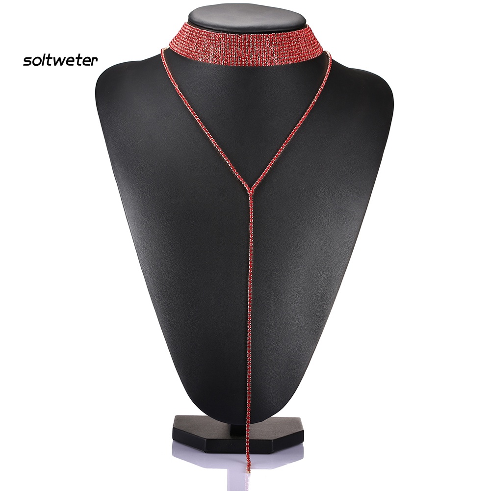 Vòng Cổ Choker Nhiều Lớp Dát Đá Thời Trang Cho Nữ