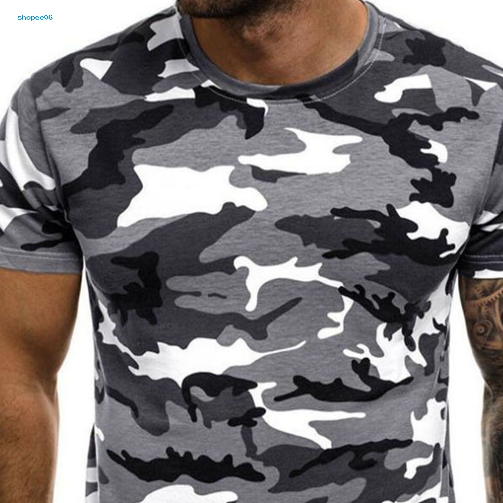 Áo Thun Tay Ngắn Dáng Ôm In Họa Tiết Rằn Ri Thời Trang Mùa Hè Cho Nam