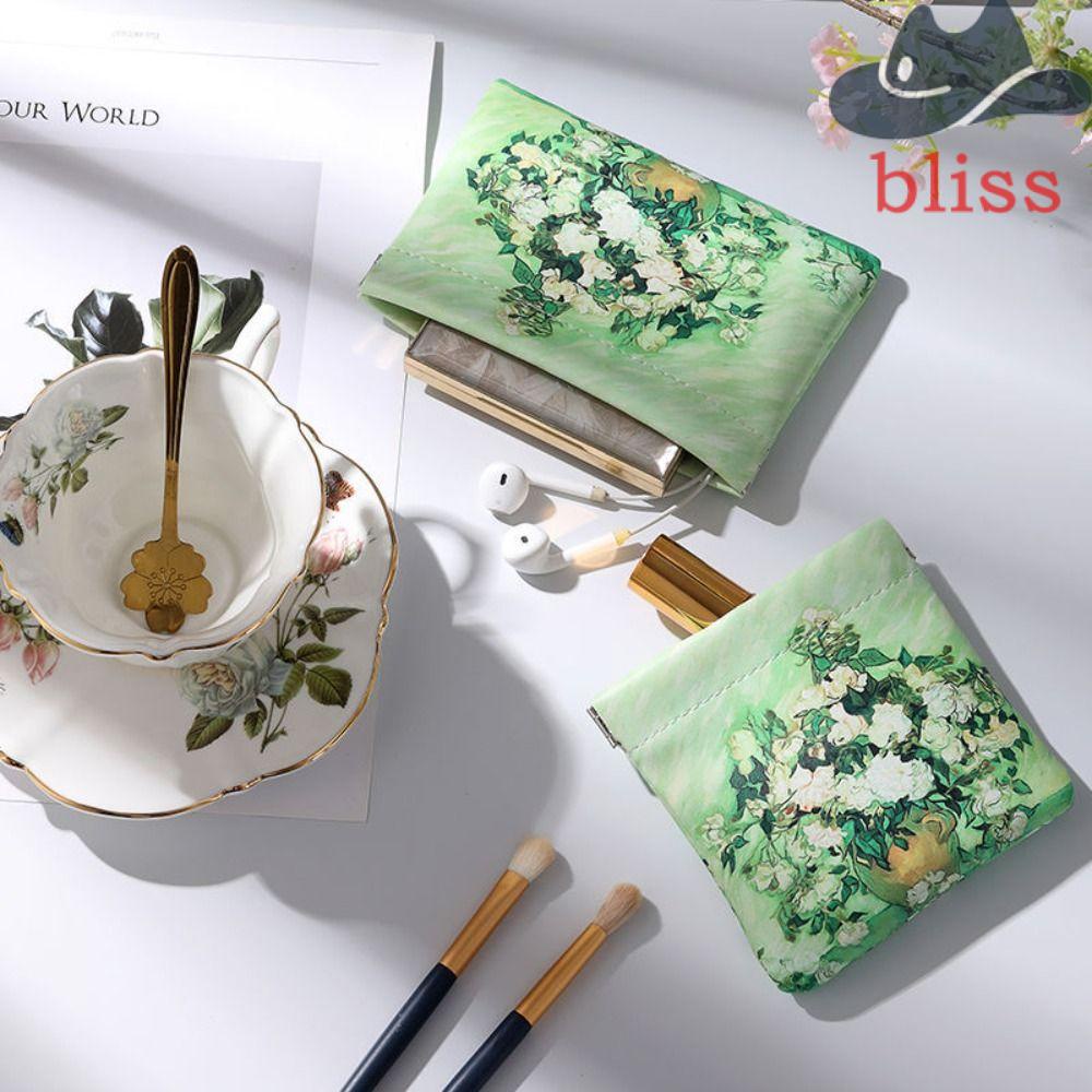 BLISS Túi Đựng Mỹ Phẩm Da PU Hình Chiếc Lá Sáng Tạo Cho Nữ