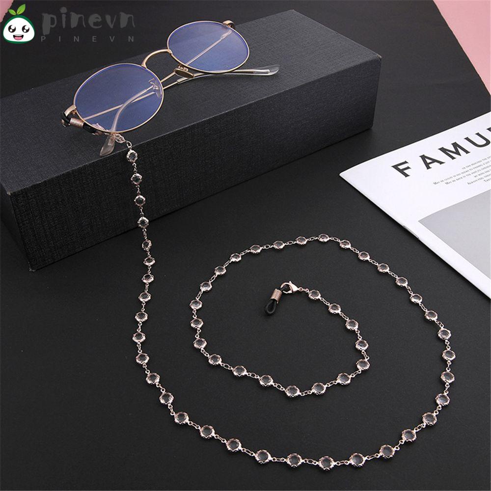 PINEVN Dây Đeo Mắt Kính Đính Hạt Pha Lê Chống Thất Lạc Cho Nam Nữ