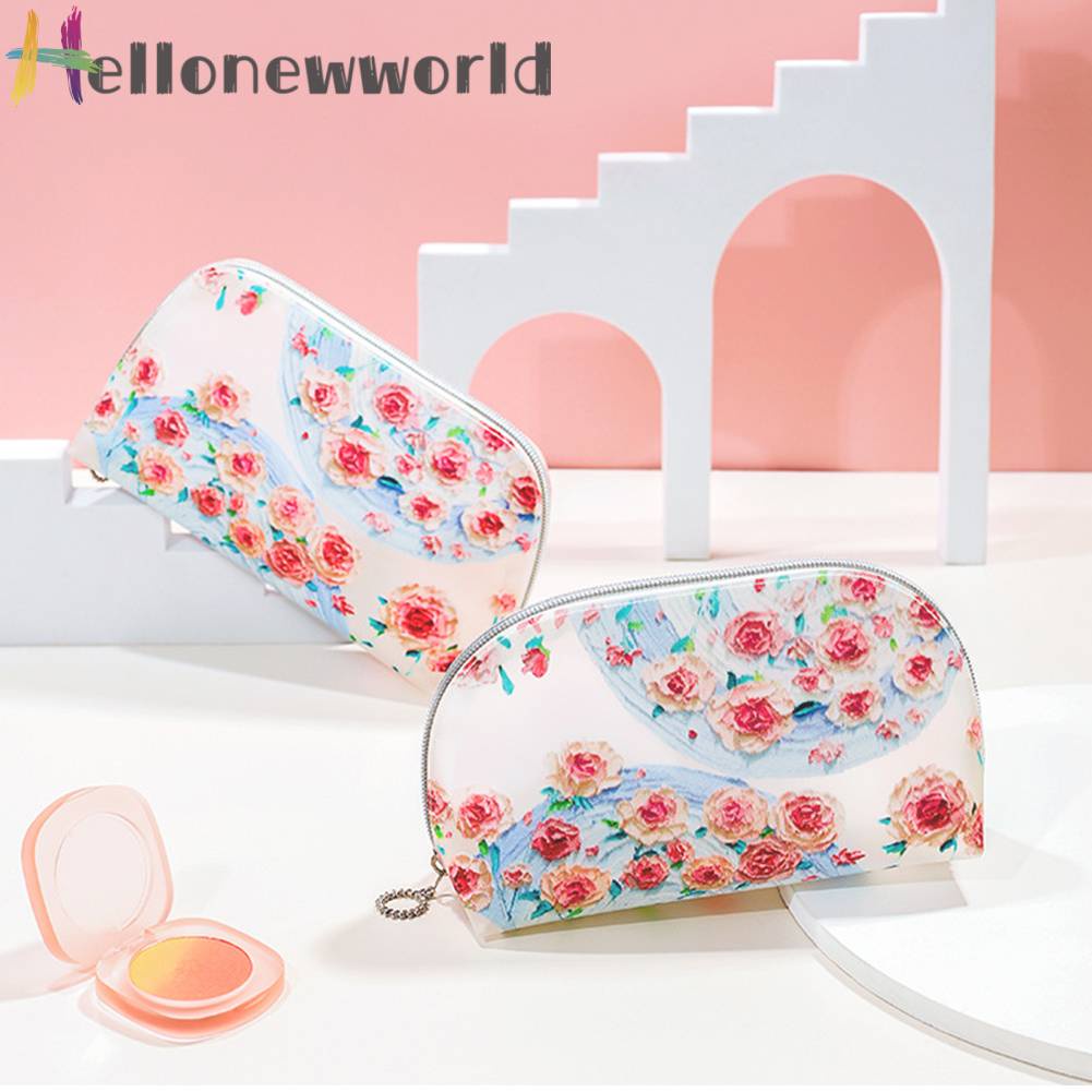 Túi Đựng Mỹ Phẩm Bằng TPU Họa Tiết Hoa Đa Năng Tiện Dụng Mang Theo Du Lịch Cho Nữ