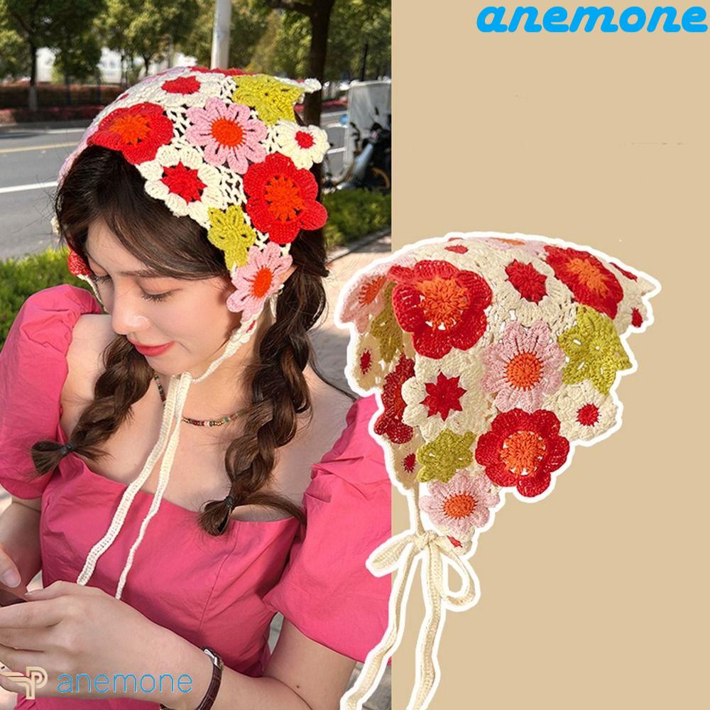 ANEMONE Băng Đô Đan Len Phong Cách Bohemian Thời Trang Cho Nữ