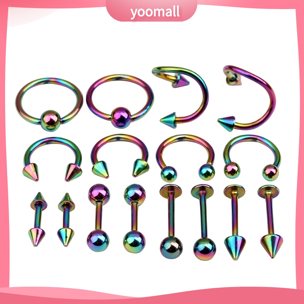 Set 16 Khuyên Xỏ Cơ Thể Thời Trang Cá Tính