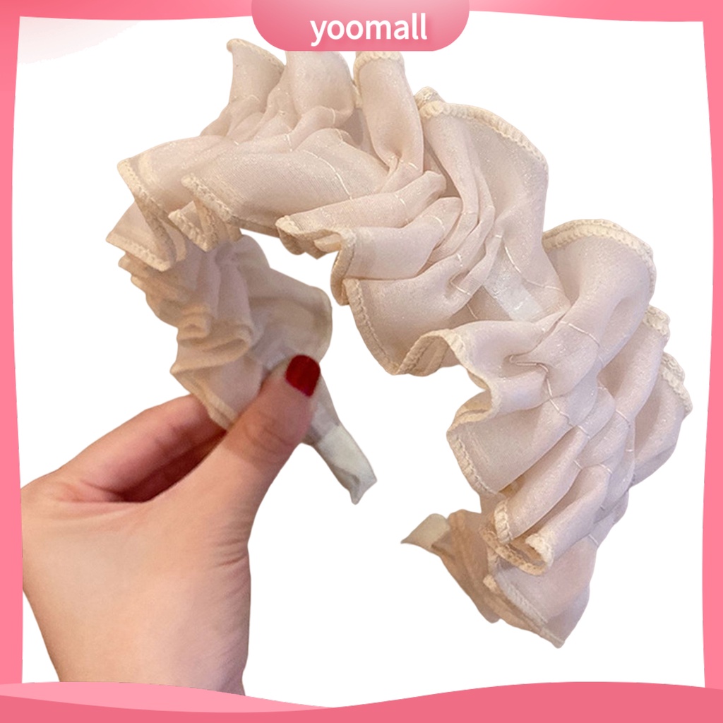 Băng Đô Vải Viền Mềm Bản Rộng Trang Trí Tóc Cho Nữ