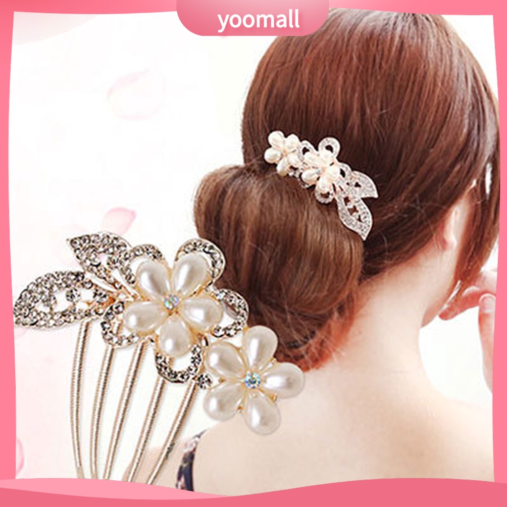 Lược Cài Tóc Năm Răng Đính Đá Lấp Lánh Dễ Sử Dụng