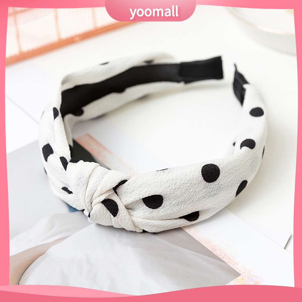 Băng Đô Nơ Cài Tóc Họa Tiết Chấm Bi Thời Trang Cho Nữ