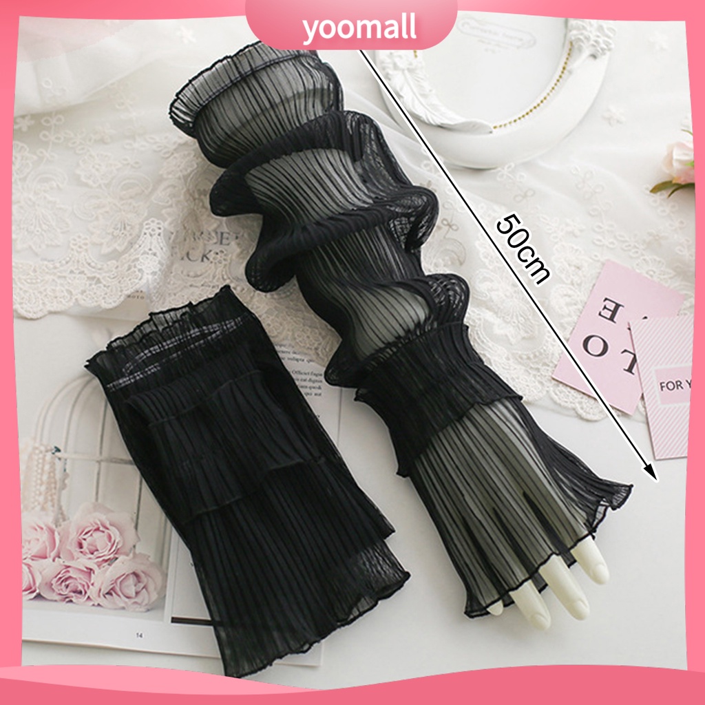 1 Đôi Găng Tay Chống Tia UV Màu Sắc Đơn Giản Thấm Hút Mồ Hôi Dành Cho Đạp Xe