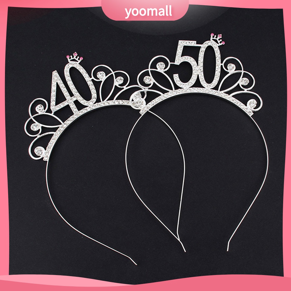 Băng Đô Vương Miện Trang Trí Tiệc Sinh Nhật 16 / 18 / 21 / 30 / 40 / 50 / 60 / 80