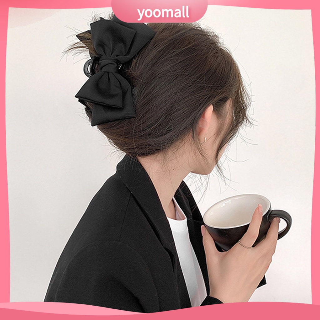 Kẹp Tóc Càng Cua Dạng Lò Xo Chống Trượt Hai Lớp Co Giãn Màu Trơn Trang Trí Tóc Phong Cách Công Chúa Dành Cho Nữ