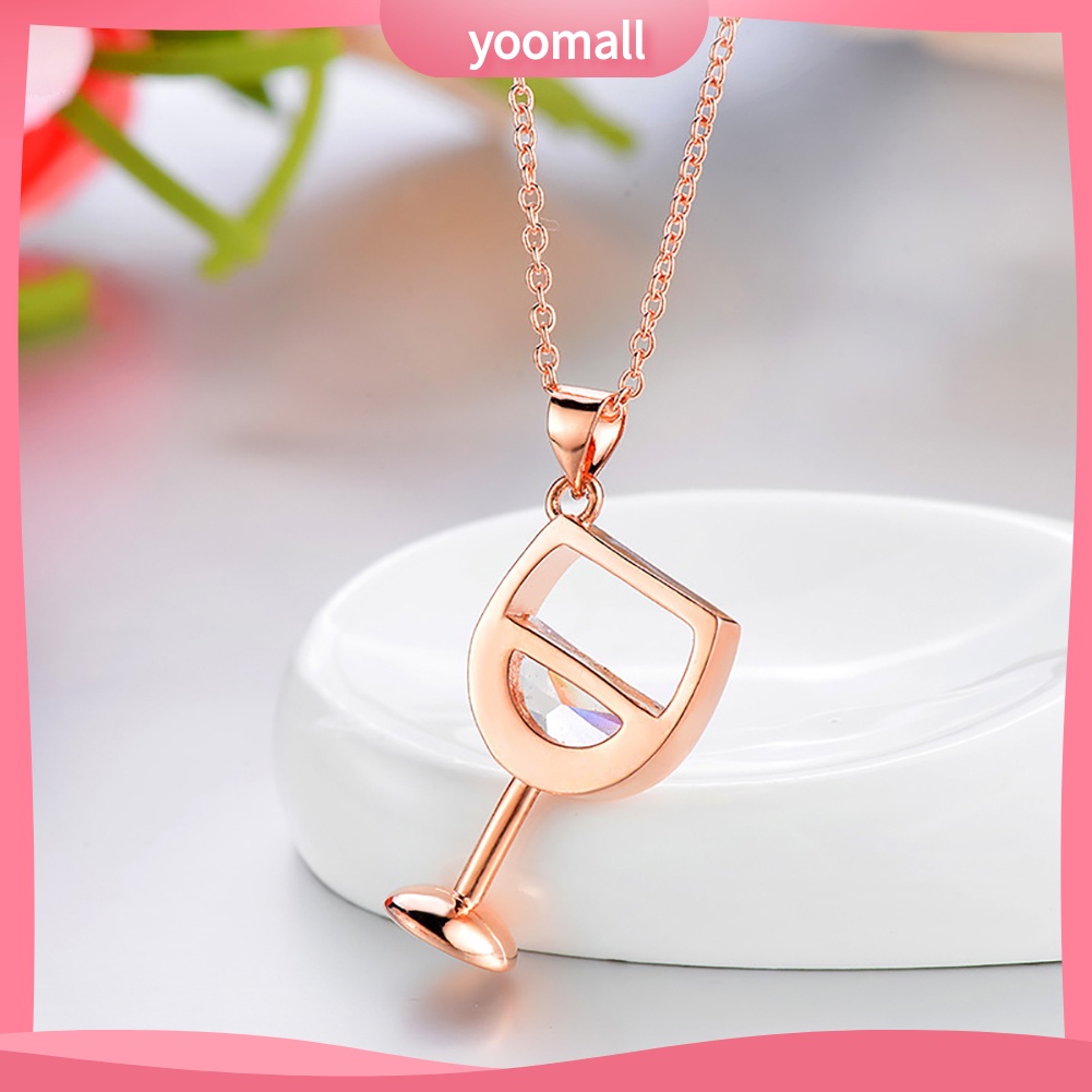 Vòng cổ Mặt Hình Ly Rượu Đính Đá Zircon Thời Trang Cho Nữ