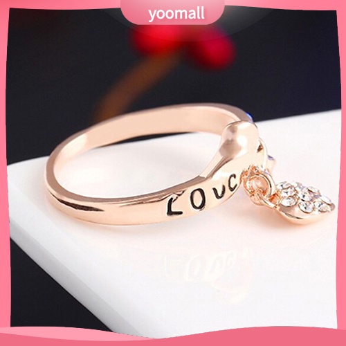 Nhẫn Đính Đá Hình Trái Tim Thời Trang Dành Cho Nữ