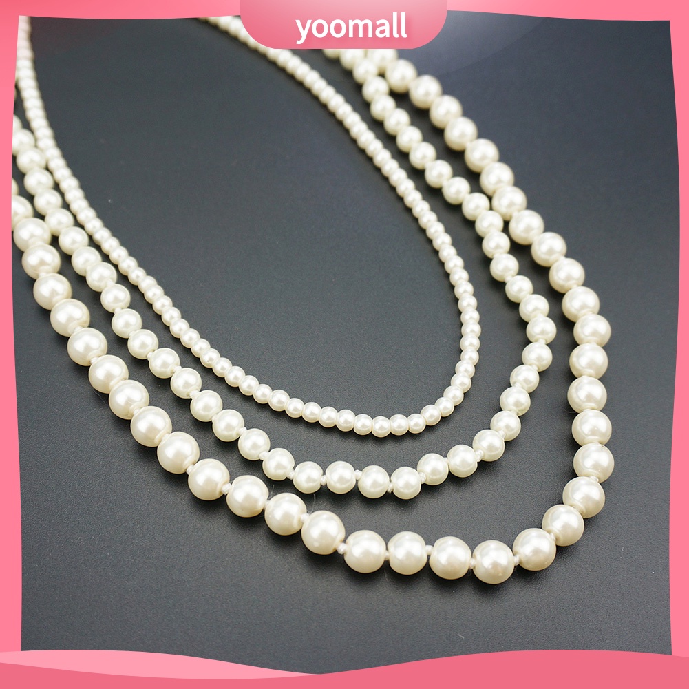 Vòng cổ Nhiều Lớp Đính Ngọc Trai Nhân Tạo Thời Trang Dành Cho Nữ