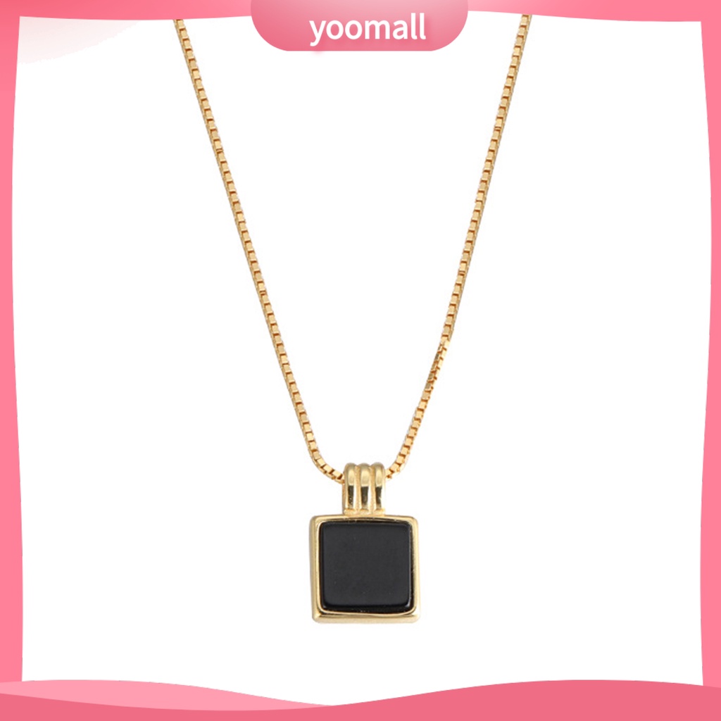 Vòng cổ Mặt Vuông Màu Vàng / Bạc Sang Trọng Thời Trang Dành Cho Nữ