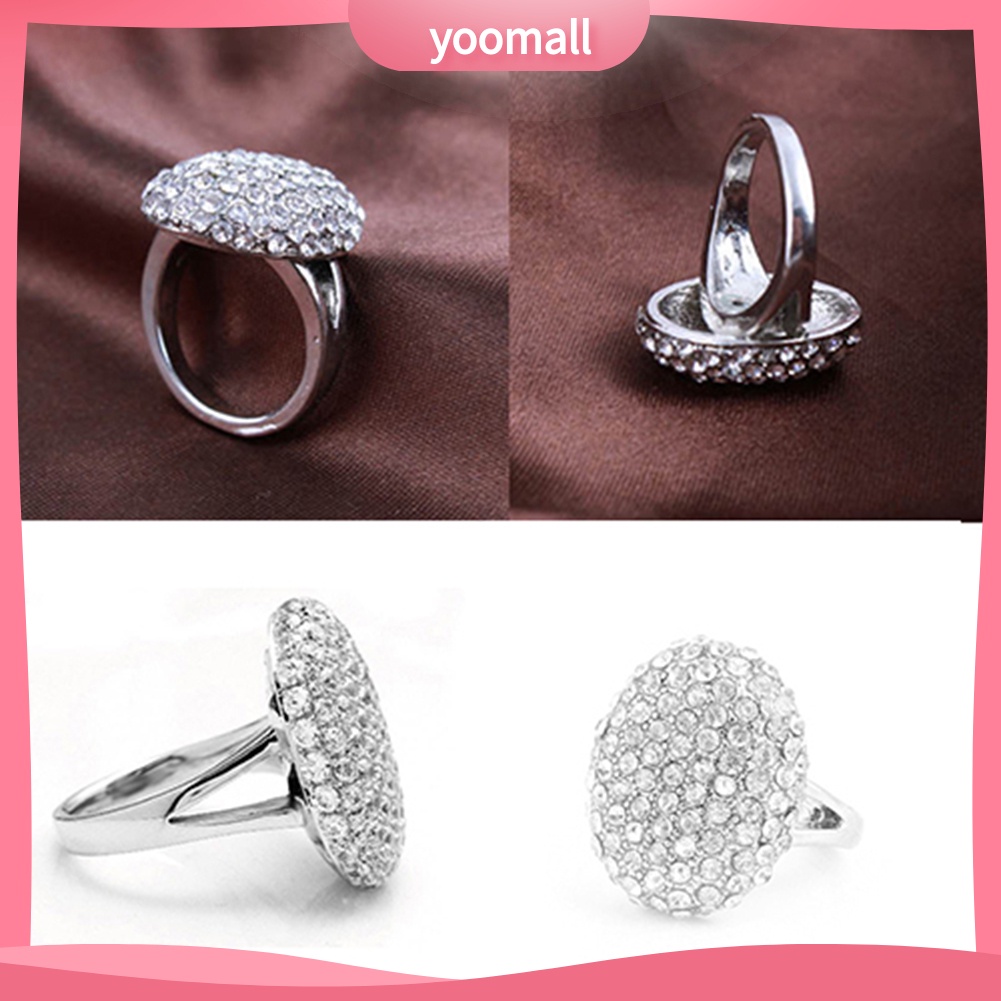 Nhẫn Đính Hôn Đính Đá Hình Oval Kích Thước 6-10 Sang Trọng Dành Cho Nữ