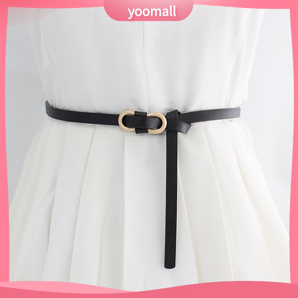 [YM] Thắt Lưng Da Giả Mỏng Nhẹ Màu Trơn Đơn Giản Thanh Lịch Cá Tính Cho Nữ Mặc Hàng Ngày