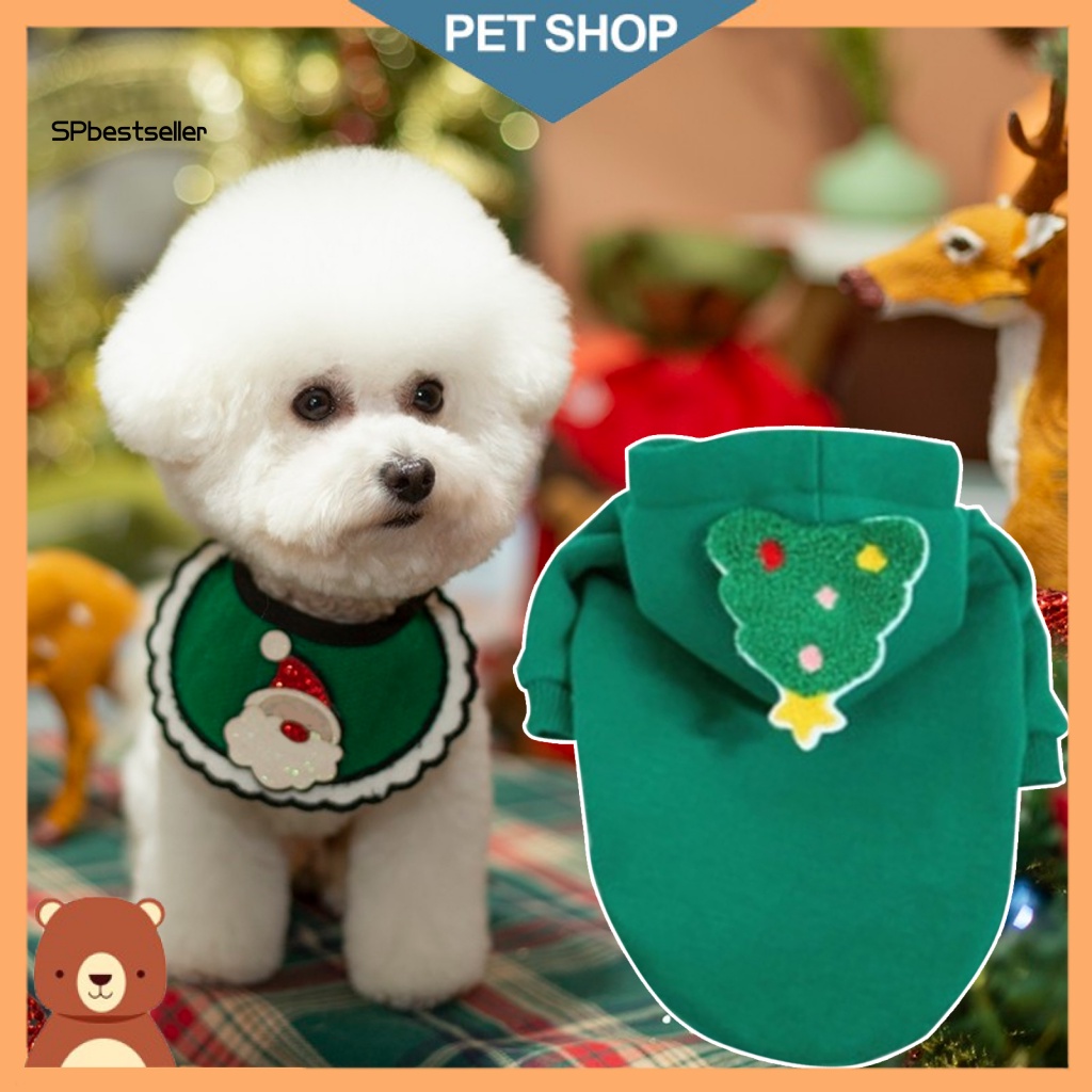 Áo Sweater Chống Rơi In Họa Tiết Cây Thông Giáng Sinh Thoải Mái Cho Thú Cưng