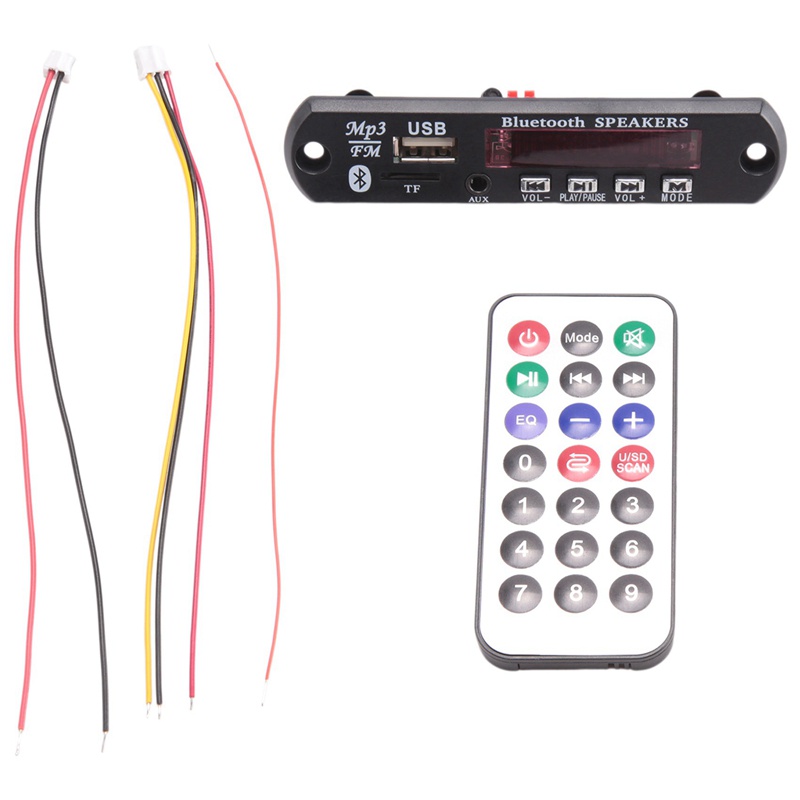 Bảng Mạch Giải Mã Bluetooth 5.0 MP3 DC 5V 12V Hỗ Trợ TF USB AUX Cho Điện Thoại Trên Xe Hơi