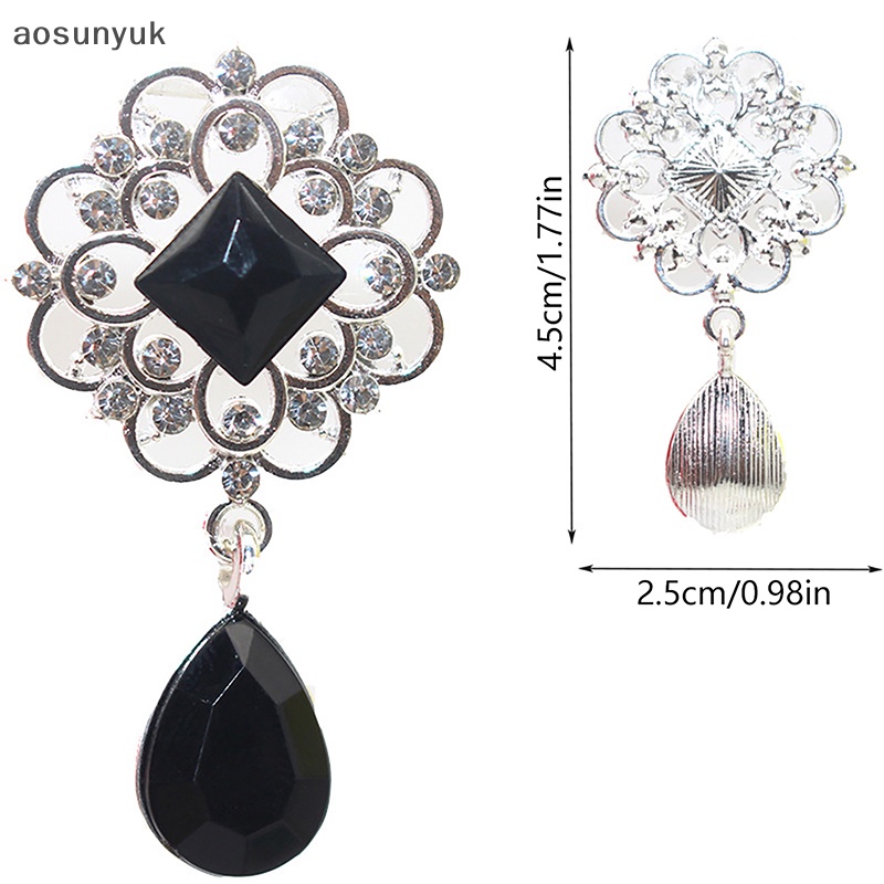 Aosunyuk Mặt Dây Chuyền Hình Giọt Nước Bằng Hợp Kim Acrylic Đính Đá Thủ Công Trang Trí Hộp Quà Đám Cưới DIY