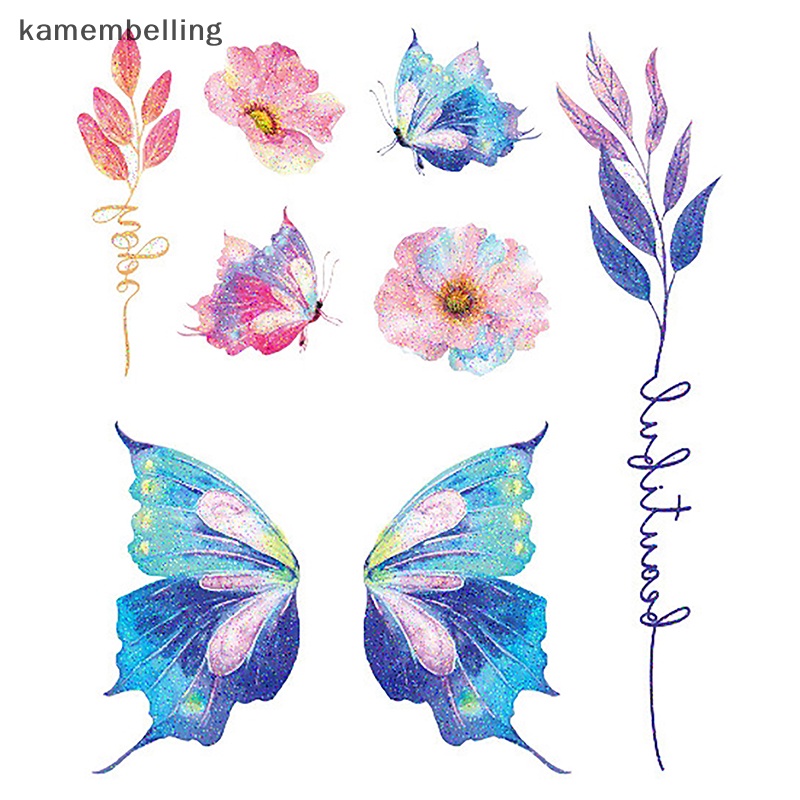 1 Bộ Hình Xăm Dán Tạm Thời Chống Nước Hình Bướm Nhiều Màu Sắc