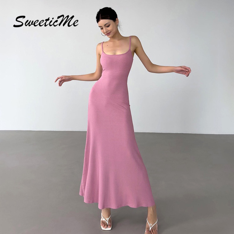 Đầm Dài Màu Trơn Dáng Ôm Gợi Cảm Thời Trang 2023 Dành Cho Bạn Nữ