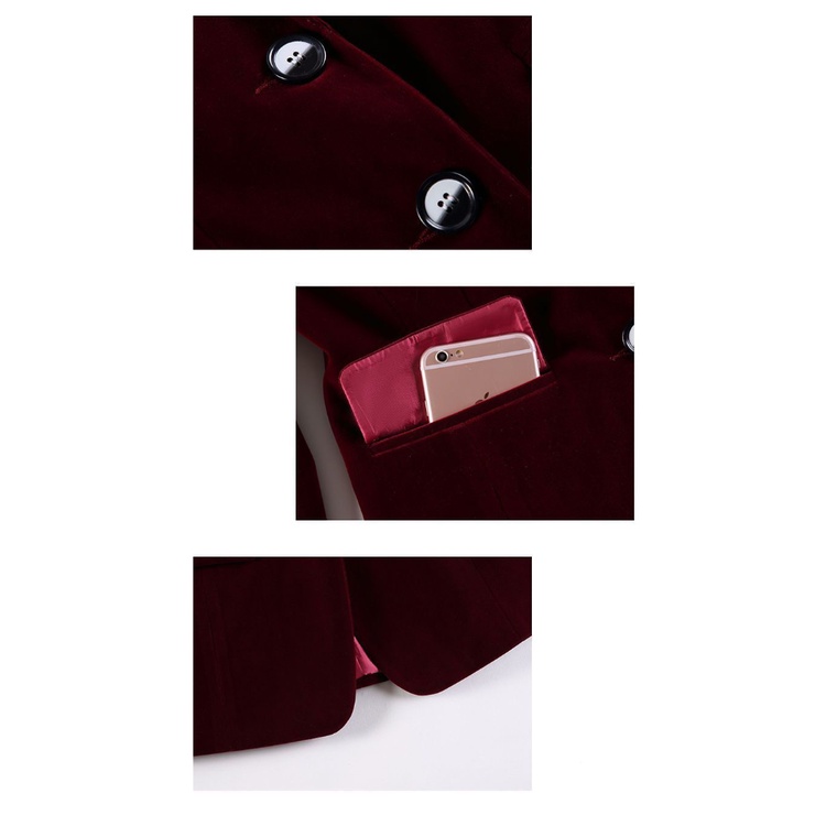 Áo Khoác Blazer Nhung Tay Dài Dáng Ôm Thời Trang Xuân Thu Dành Cho Nữ